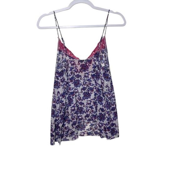 Free‎ People Intimately Pretty Little Thing Cami Women M Purple White Multi Boho - Picture 2 of 11